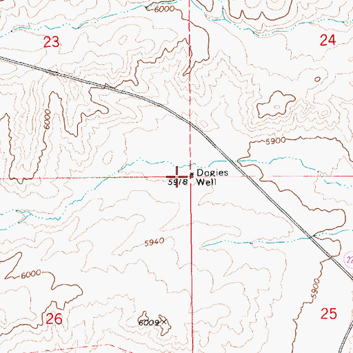 Topographic Map of Dogies Well, NV