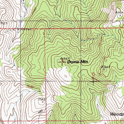 Topographic Map of Dome Mountain, NV