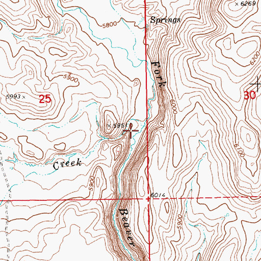 Topographic Map of Double Mountain Creek, NV
