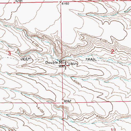 Topographic Map of Double Mountain Well, NV