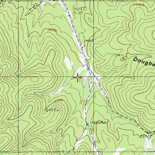 Topographic Map of Dougherty Canyon, NV