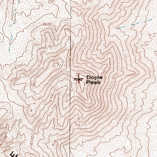 Topographic Map of Doyle Peak, NV