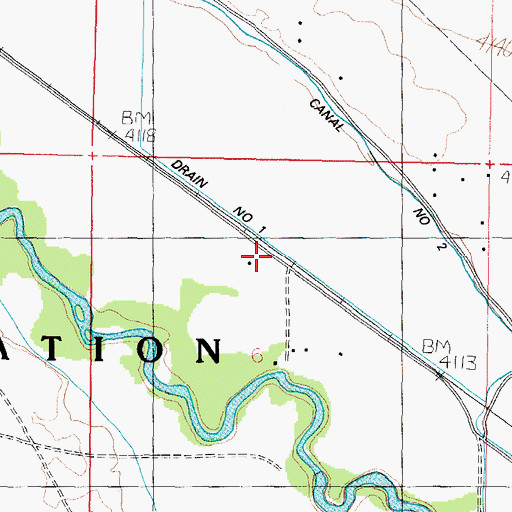 Topographic Map of Drain Number One, NV