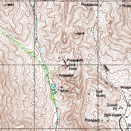 Topographic Map of Drill Hole Me 4, NV