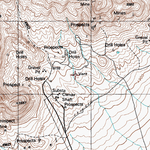 Topographic Map of Drill Hole U 15-32, NV