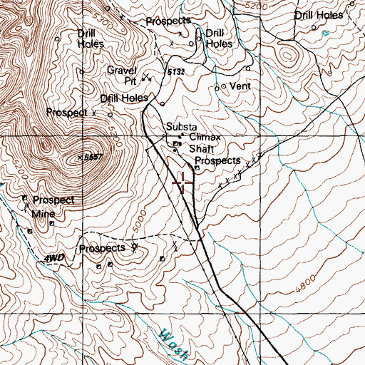 Topographic Map of Drill Hole U 15-35, NV