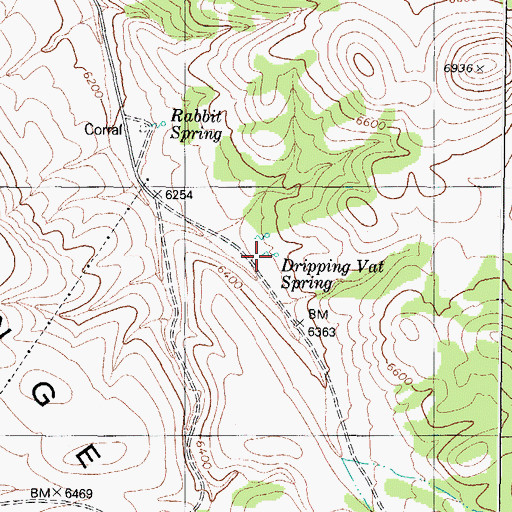 Topographic Map of Dripping Vat Spring, NV