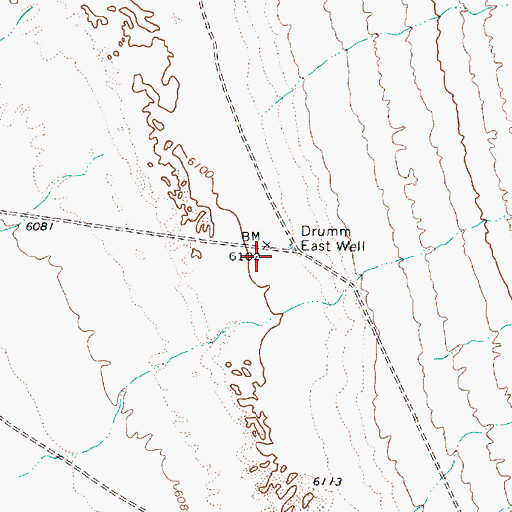 Topographic Map of Drumm East Well, NV