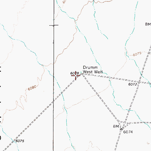 Topographic Map of Drumm West Well, NV