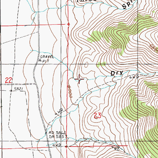 Topographic Map of Dry Canyon, NV
