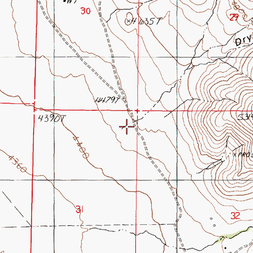 Topographic Map of Dry Canyon, NV