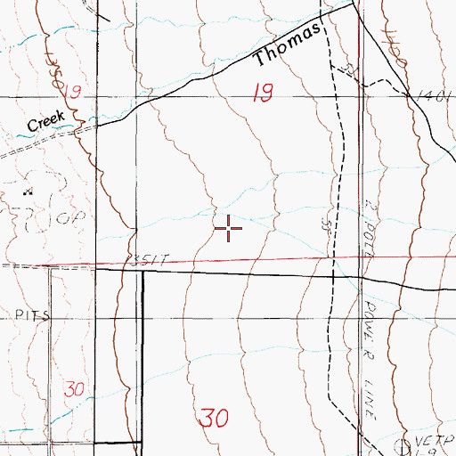 Topographic Map of Dry Canyon, NV