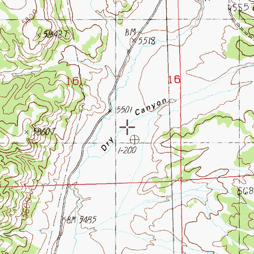 Topographic Map of Dry Canyon, NV