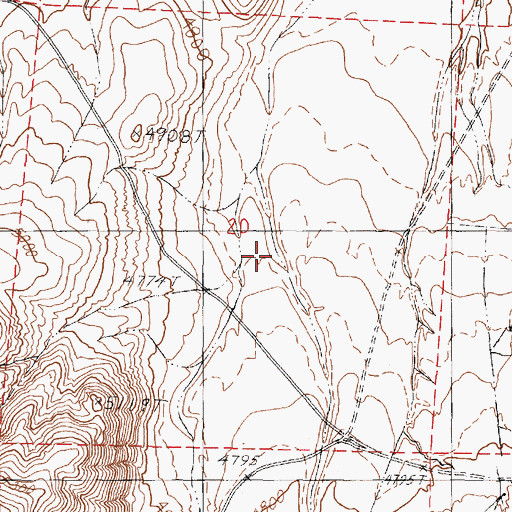Topographic Map of Dry Canyon, NV