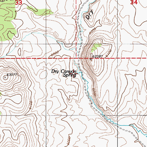 Topographic Map of Dry Canyon Spring, NV