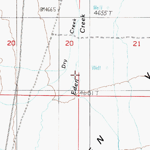 Topographic Map of Dry Creek, NV