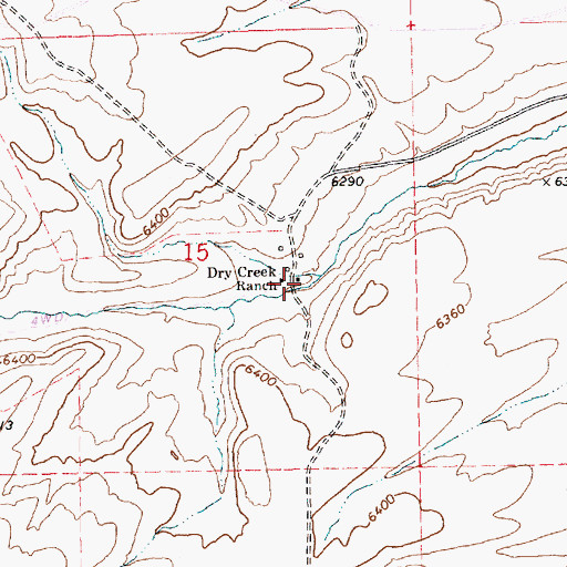 Topographic Map of Dry Creek Ranch, NV
