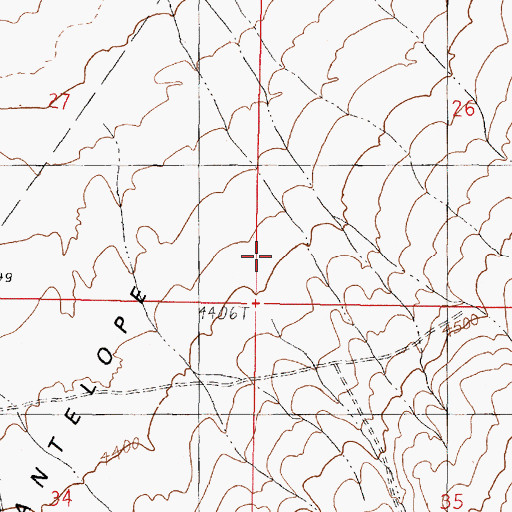 Topographic Map of Dry Gulch, NV