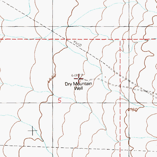 Topographic Map of Dry Mountain Well, NV