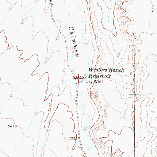 Topographic Map of Dry Well, NV
