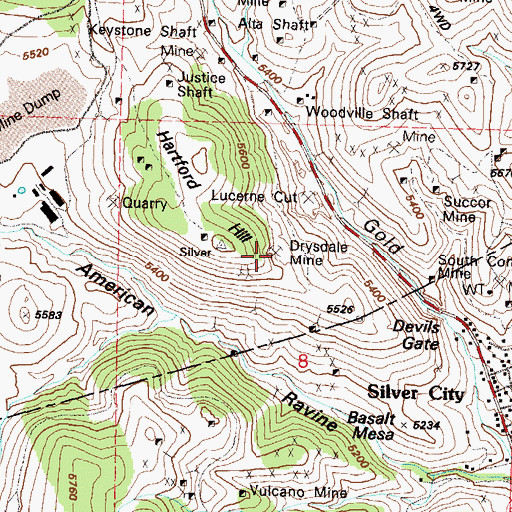 Topographic Map of Drysdale Mine, NV
