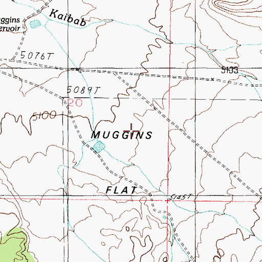 Topographic Map of Muggins Flat, AZ