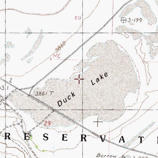 Topographic Map of Duck Lake, NV