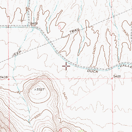Topographic Map of Duck Valley Canal, NV
