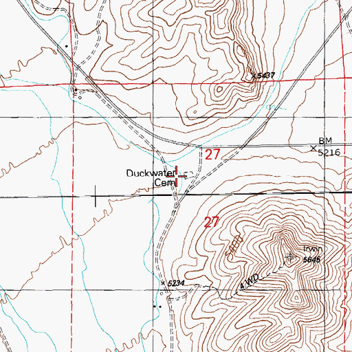 Topographic Map of Duckwater Cemetery, NV
