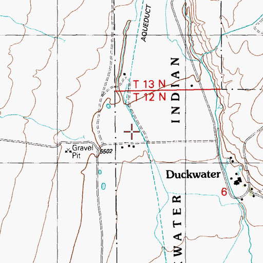 Topographic Map of Duckwater Valley, NV