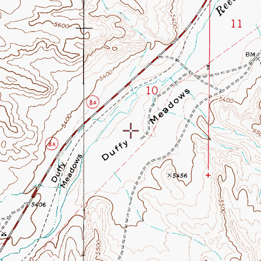 Topographic Map of Duffy Meadows, NV