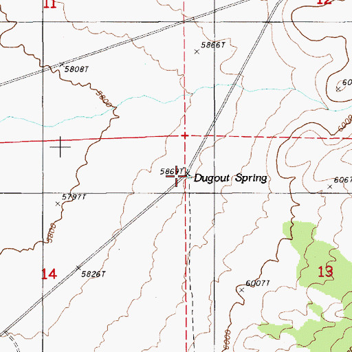 Topographic Map of Dugout Spring, NV