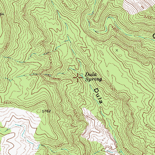 Topographic Map of Dula Spring, NV