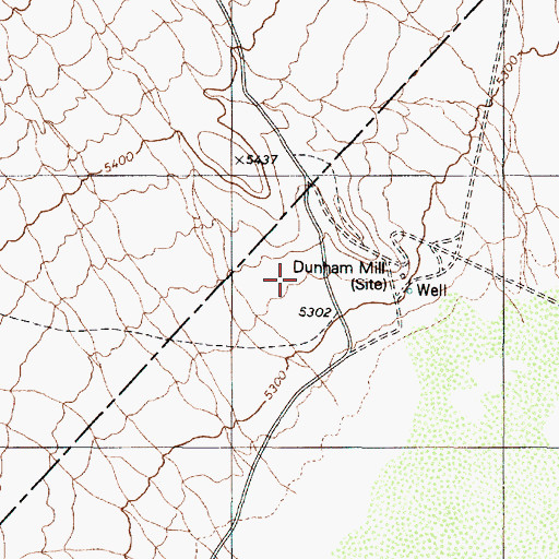 Topographic Map of Dunham Mill Site, NV