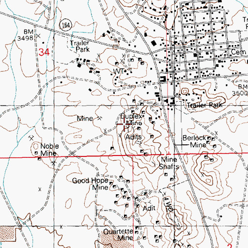 Topographic Map of Duplex Mine, NV
