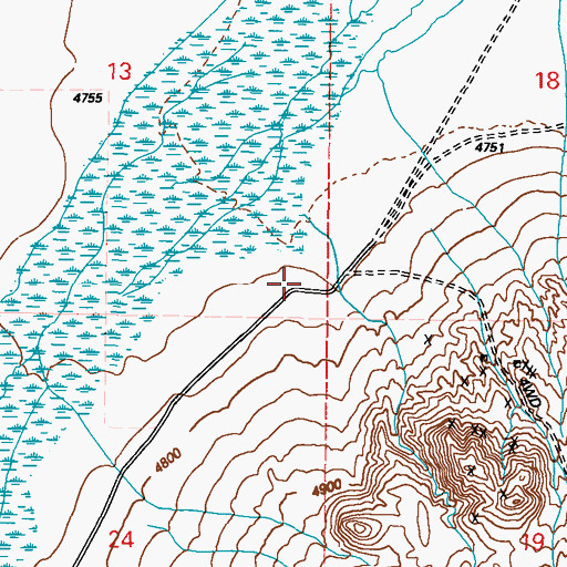 Topographic Map of Dyer Ranch, NV