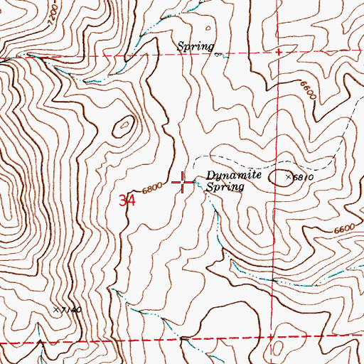Topographic Map of Dynamite Spring, NV