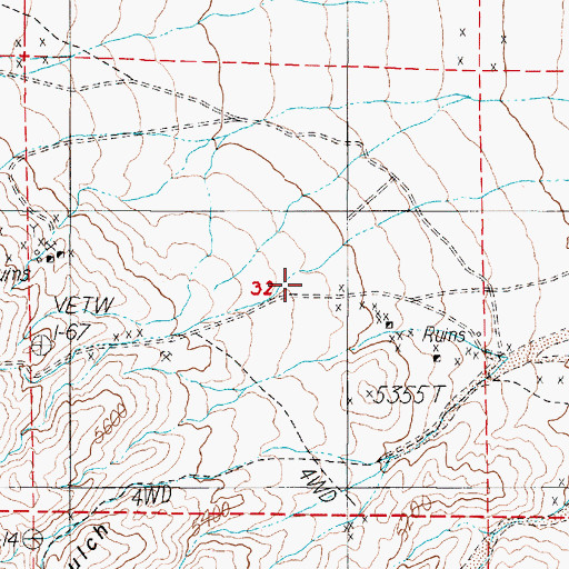 Topographic Map of Eagle Canyon, NV
