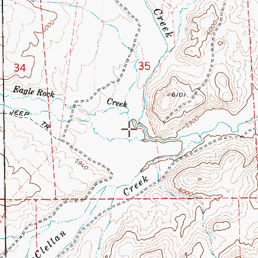 Topographic Map of Eagle Rock Creek, NV