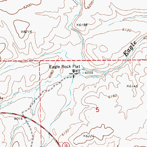 Topographic Map of Eagle Rock Flat Well, NV