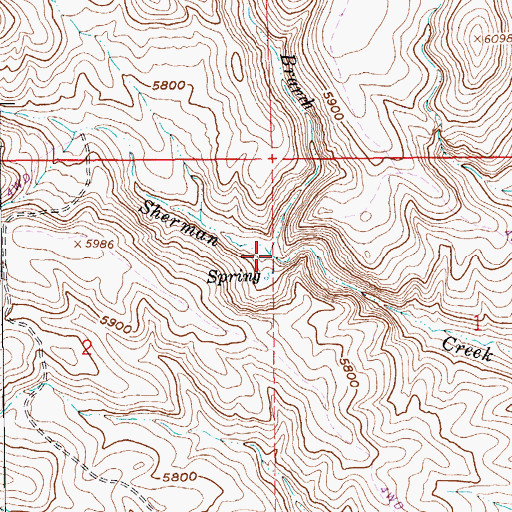 Topographic Map of East Branch Sherman Creek, NV