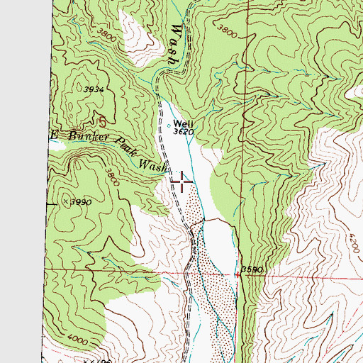 Topographic Map of East Bunker Peak Wash, UT