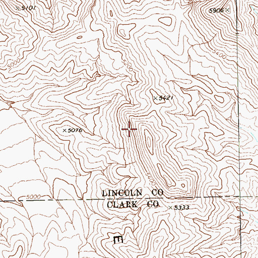 Topographic Map of East Desert Range, NV