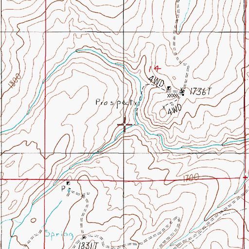 Topographic Map of East Fork Pole Creek, NV