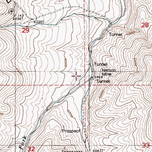 Topographic Map of East Fork Rock Creek, NV