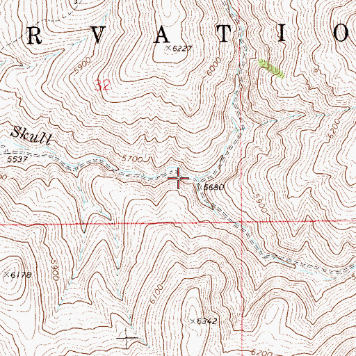 Topographic Map of East Fork Skull Creek, NV