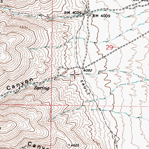 Topographic Map of East Job Canyon, NV