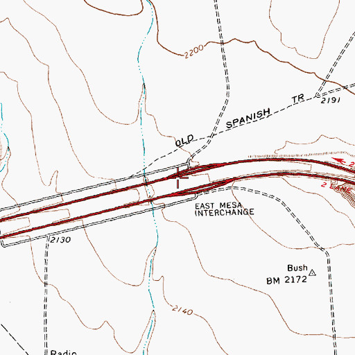 Topographic Map of East Mesa Interchange, NV