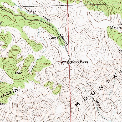 Topographic Map of East Pass, NV