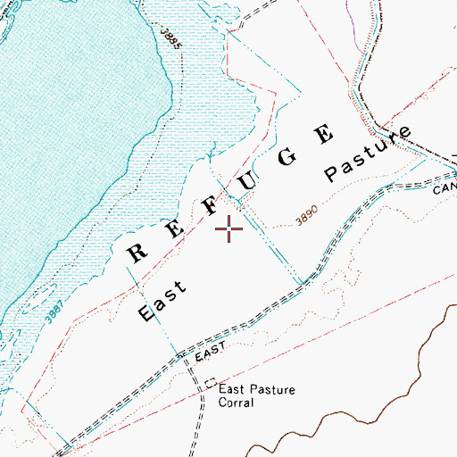 Topographic Map of East Pasture, NV